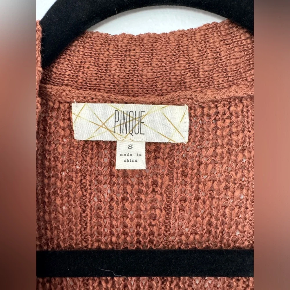 Burnt Orange/Light Brown Mid-Thigh Cardigan - Size Small - Picture 3 of 4